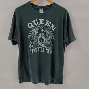 AEO Oversized Queen Graphic Tee in Deep Forest Green XS Shiny Glitter Graphics